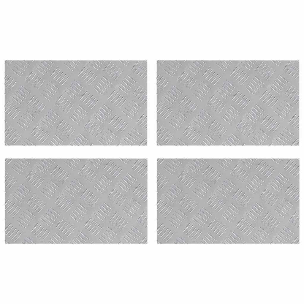 Sjekkplater 4 pcs sølv 50 x 30 cm Aluminium