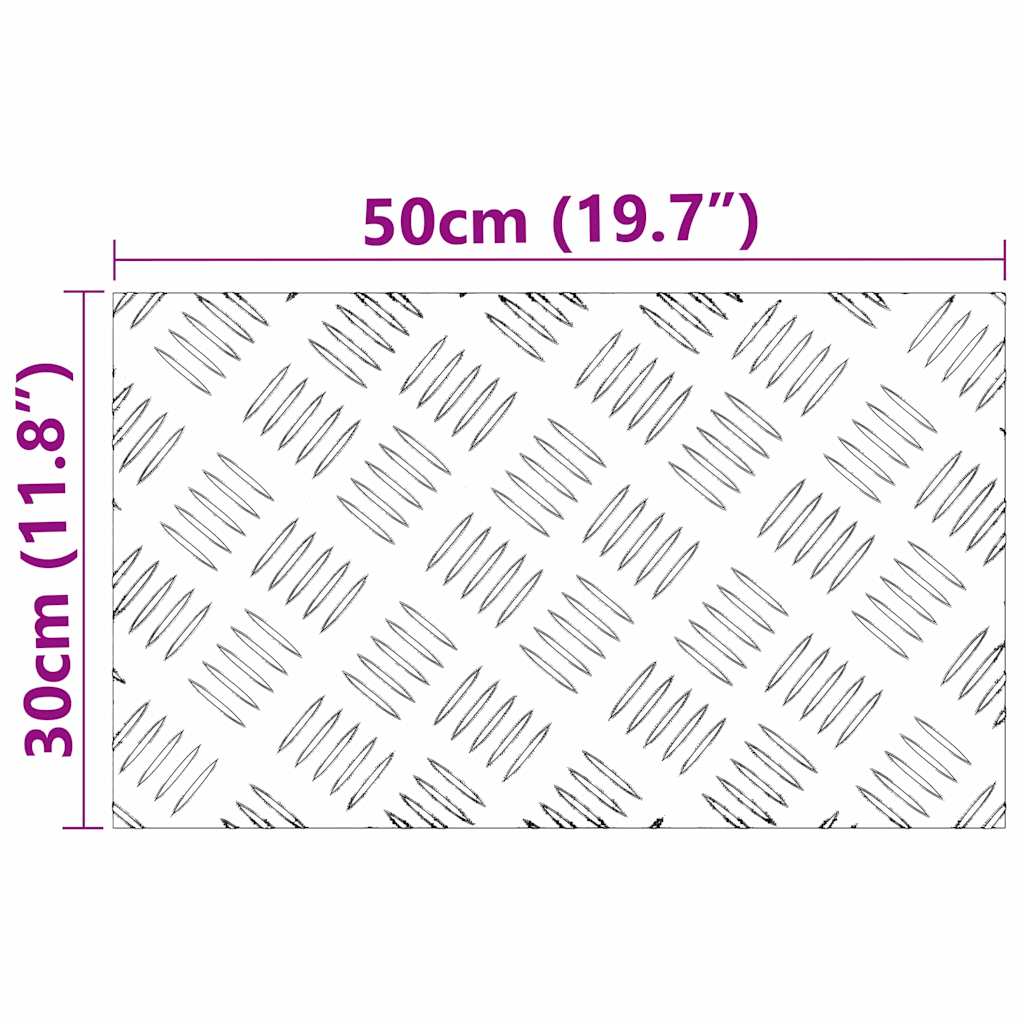 Trinn Rektangulær 4 pcs sølv 50 x 30 cm Aluminium