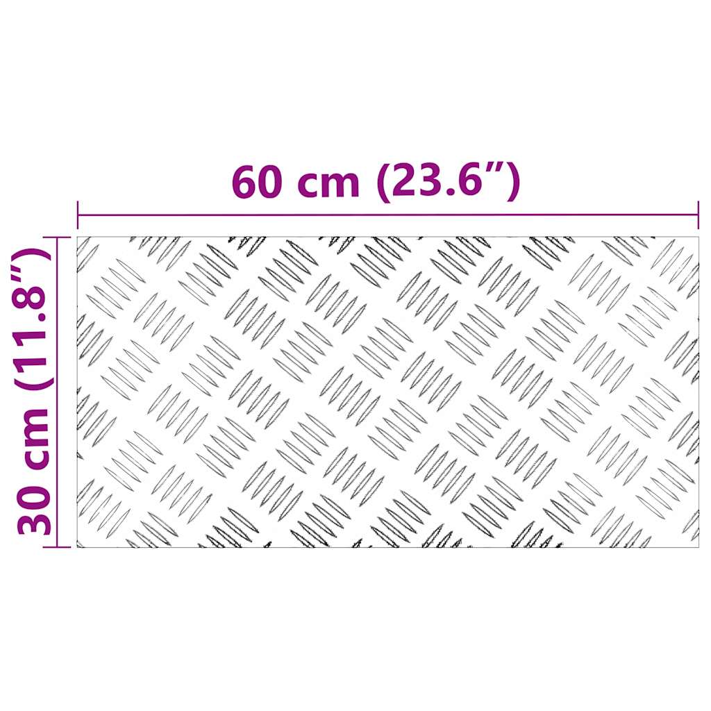 Sjekkplater 2 pcs sølv 60 x 30 cm Aluminium