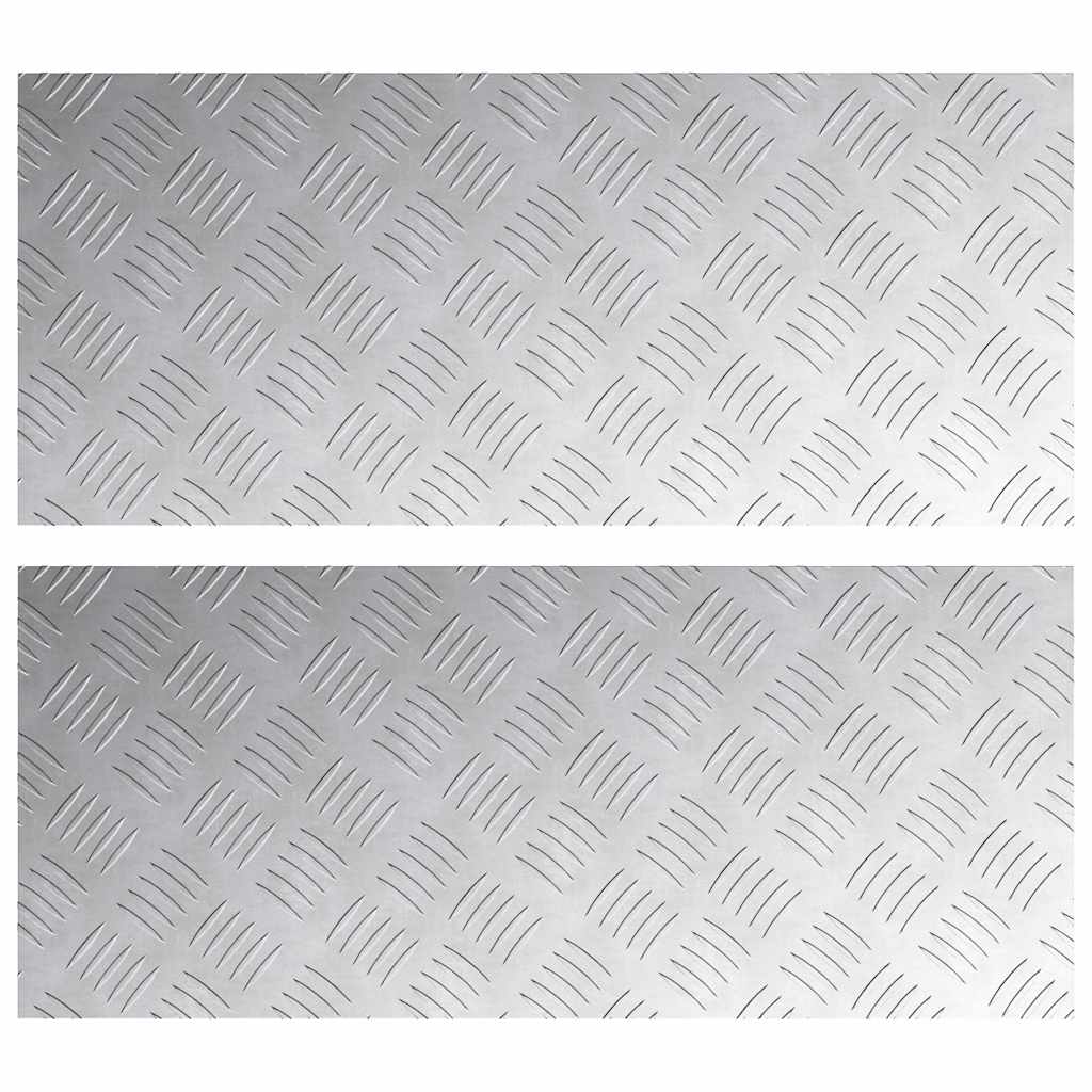 Trinn Rektangulær 2 pcs sølv 70 x 30 cm Aluminium