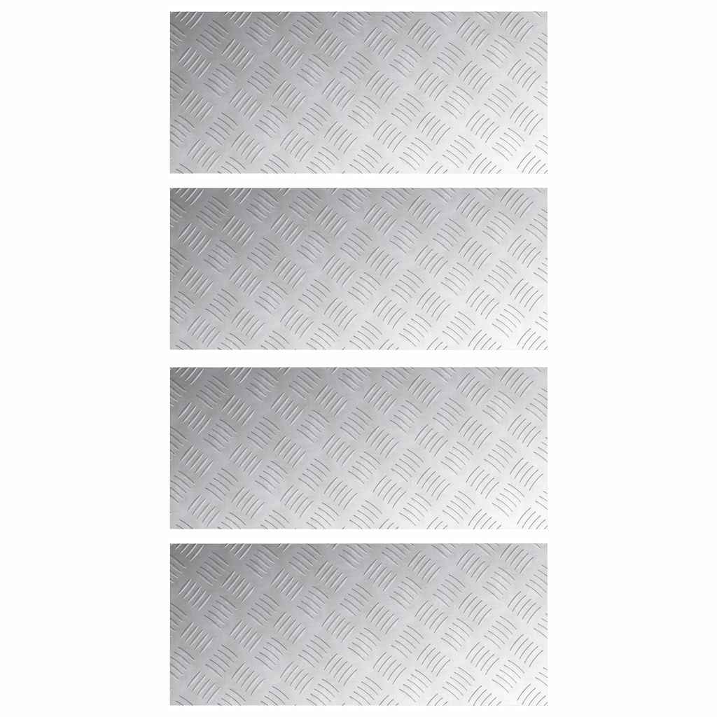 Trinn Rektangulær 4 pcs sølv 70 x 30 cm Aluminium