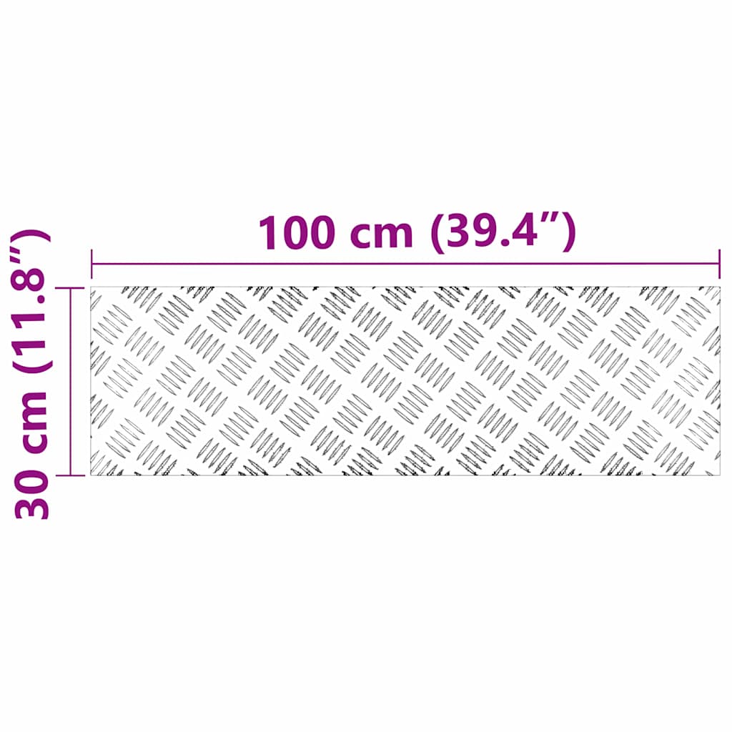 Trinn Rektangulær 2 pcs sølv 100 x 30 cm Aluminium