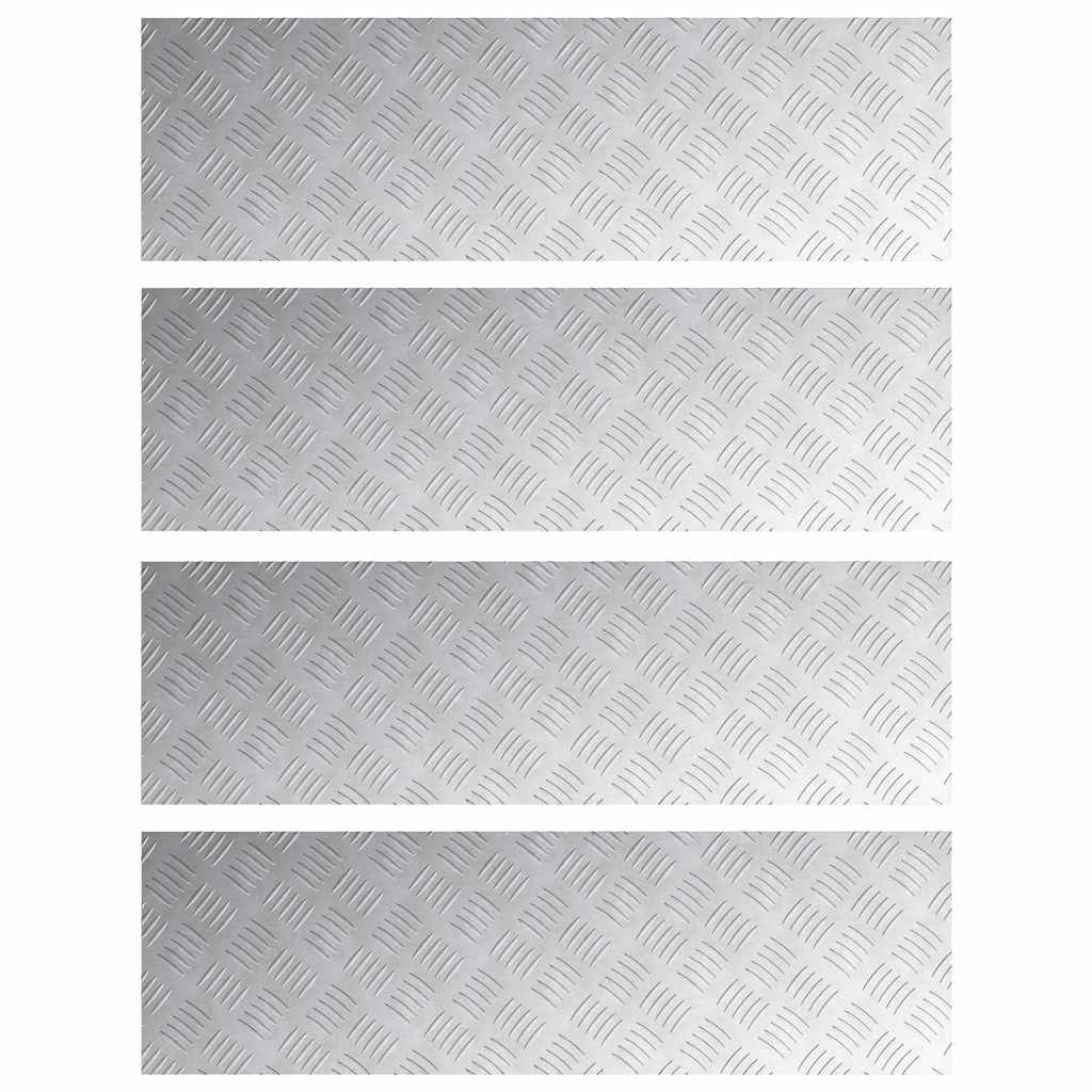 Trinn Rektangulær 4 pcs sølv 100 x 30 cm Aluminium
