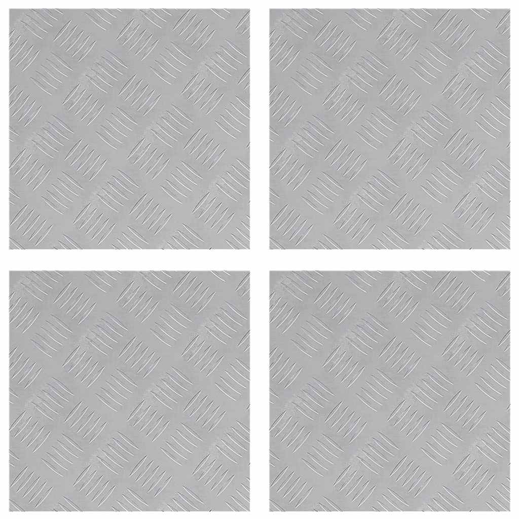Sjekkplater 4 pcs sølv 40 x 40 cm Aluminium