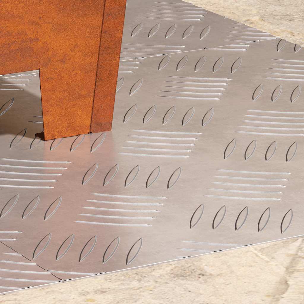 Sjekkplater 4 pcs sølv 40 x 40 cm Aluminium