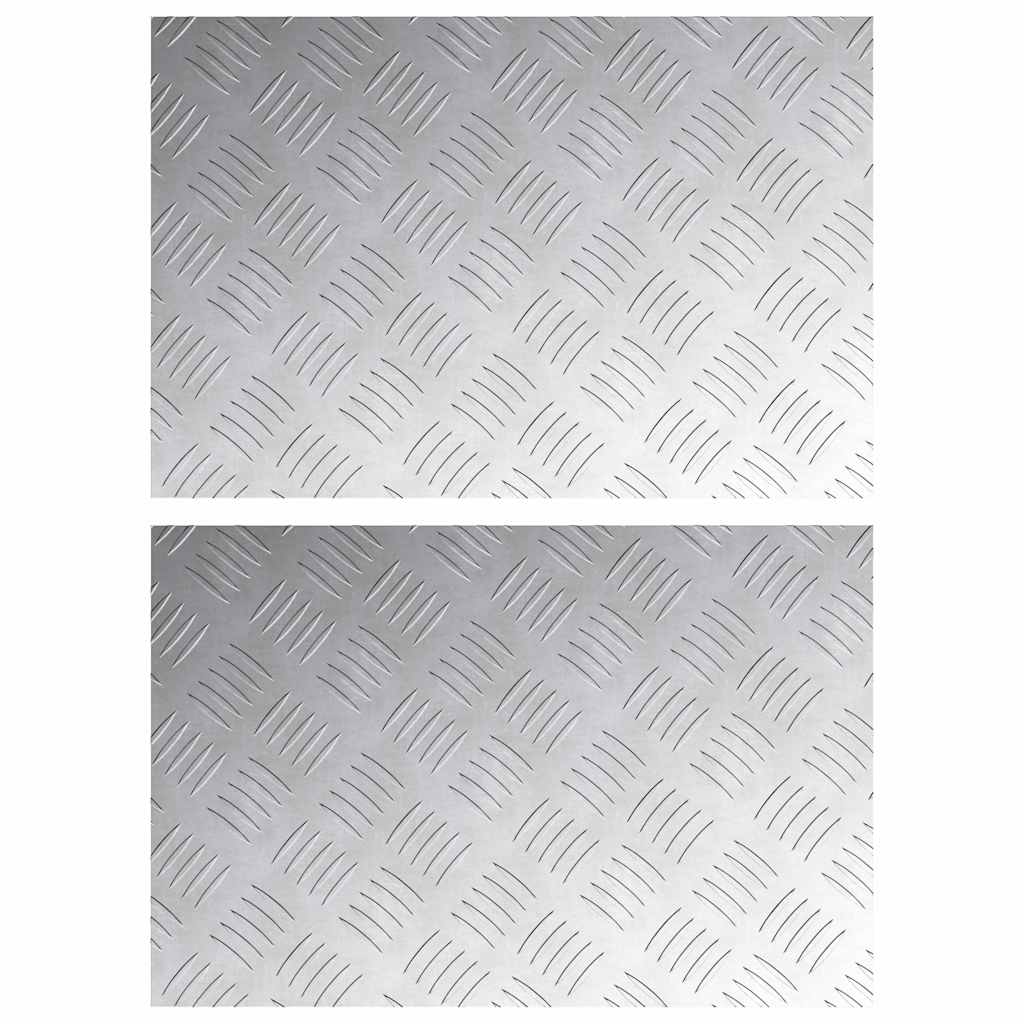 Trinn Rektangulær 2 pcs sølv 60 x 40 cm Aluminium