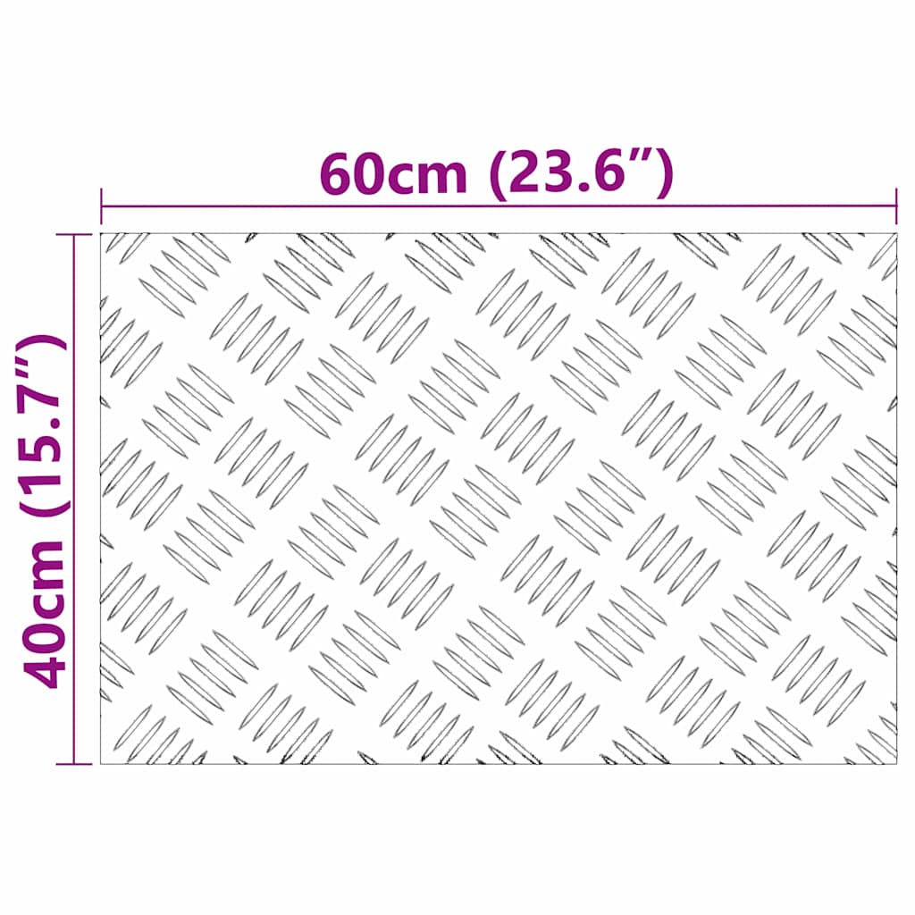 Trinn Rektangulær 2 pcs sølv 60 x 40 cm Aluminium