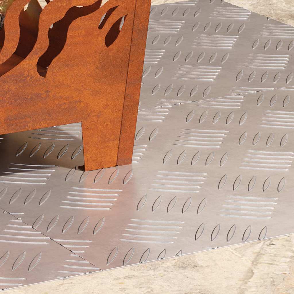 Sjekkplater 4 pcs sølv 60 x 40 cm Aluminium