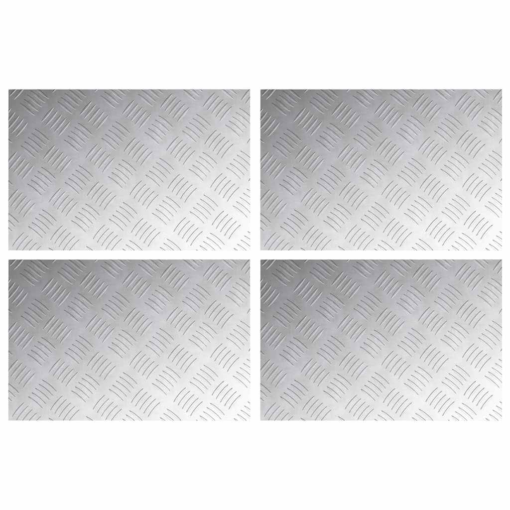 Trinn Rektangulær 4 pcs sølv 60 x 40 cm Aluminium