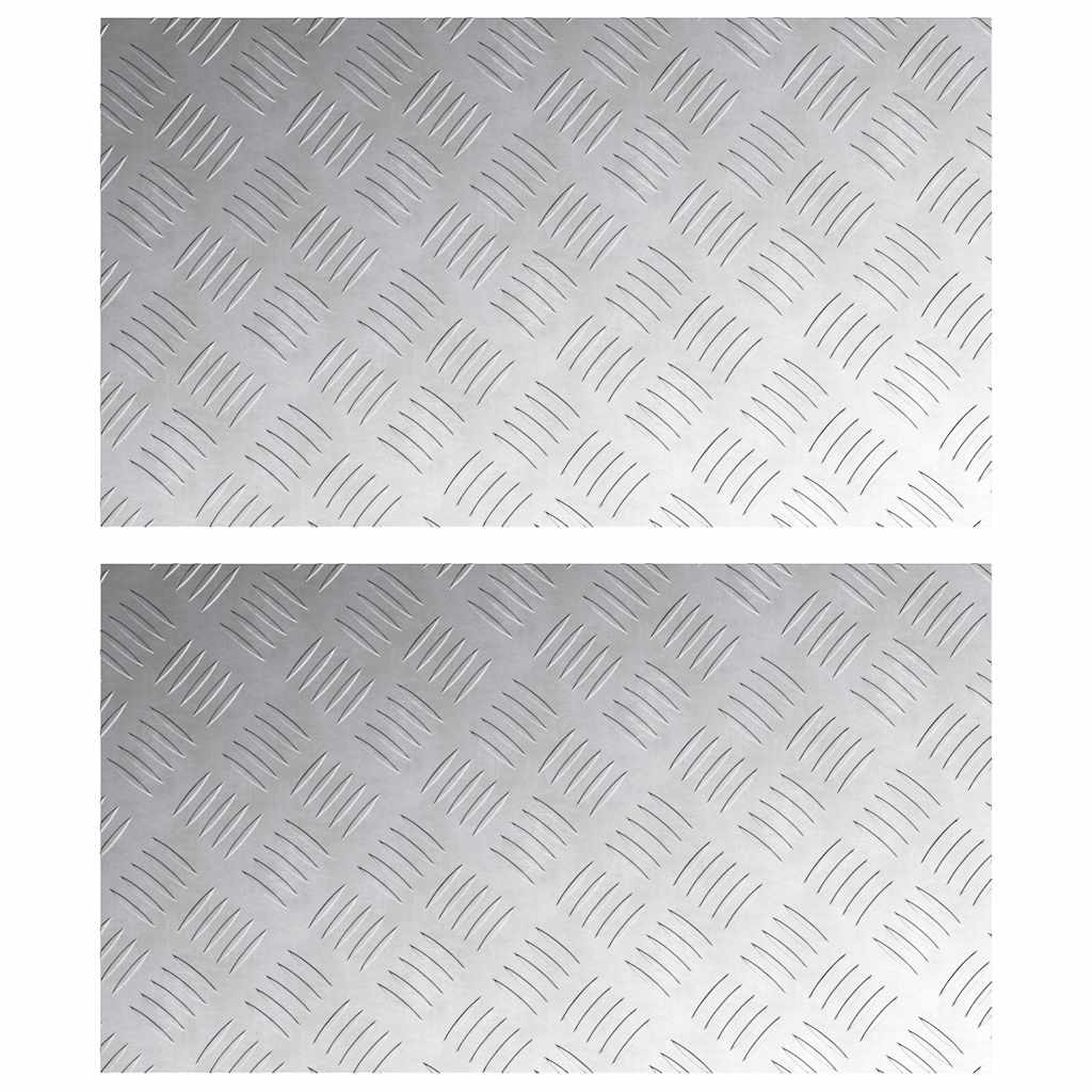 Trinn Rektangulær 2 pcs sølv 70 x 40 cm Aluminium