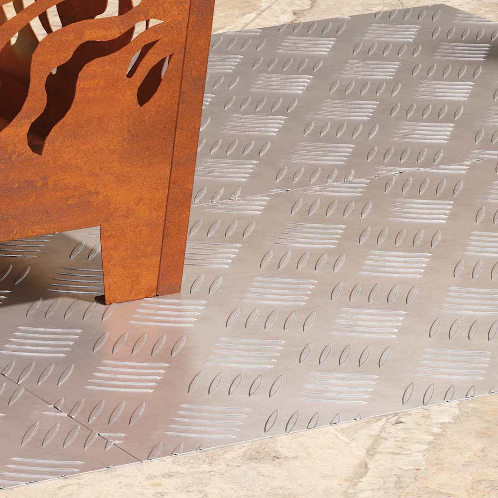 Sjekkplater 4 pcs sølv 70 x 40 cm Aluminium