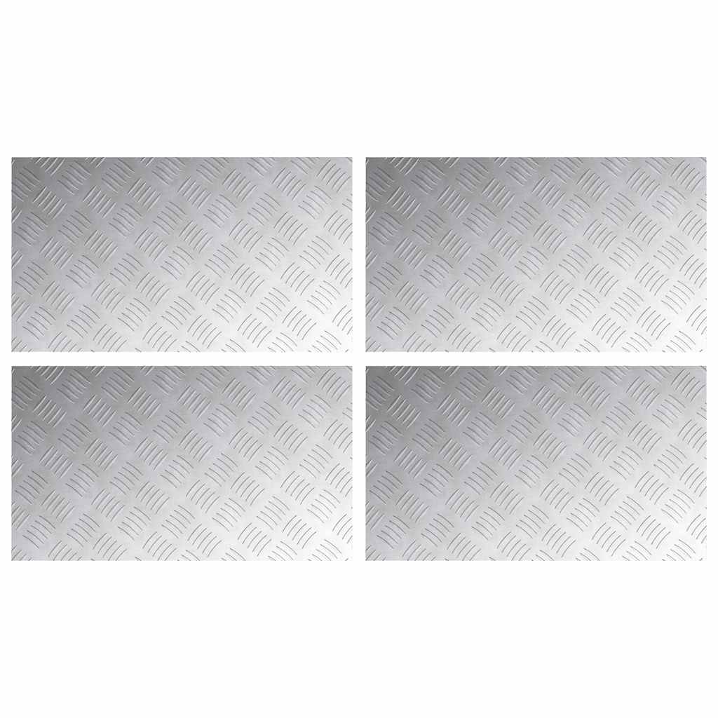 Trinn Rektangulær 4 pcs sølv 70 x 40 cm Aluminium