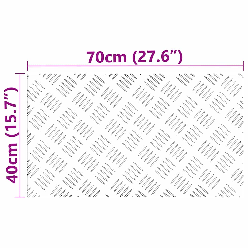 Sjekkplater 4 pcs sølv 70 x 40 cm Aluminium