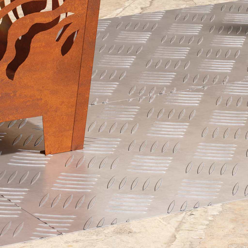 Sjekkplater 4 pcs sølv 80 x 40 cm Aluminium