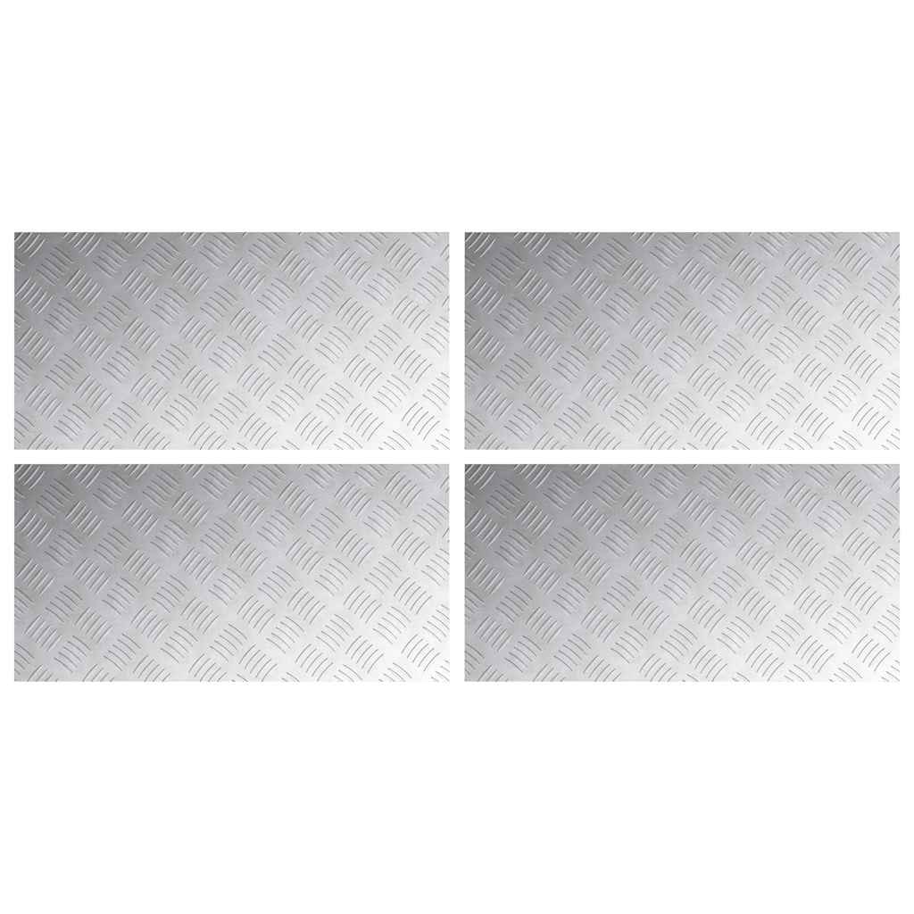 Trinn Rektangulær 4 pcs sølv 80 x 40 cm Aluminium