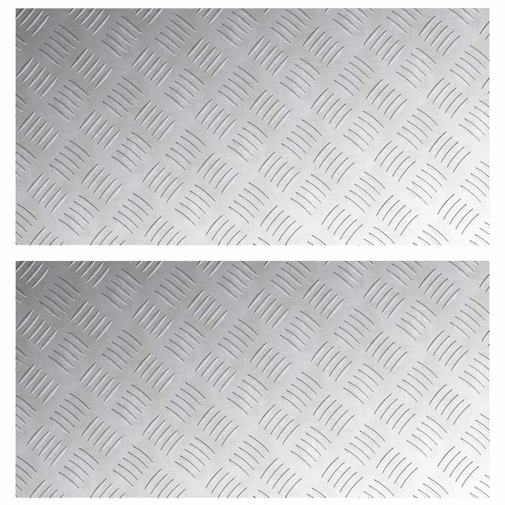 Sjekkplater 2 pcs sølv 80 x 40 cm Aluminium