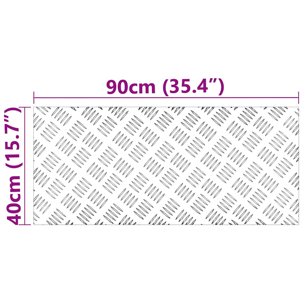 Trinn Rektangulær 2 pcs sølv 90 x 40 cm Aluminium