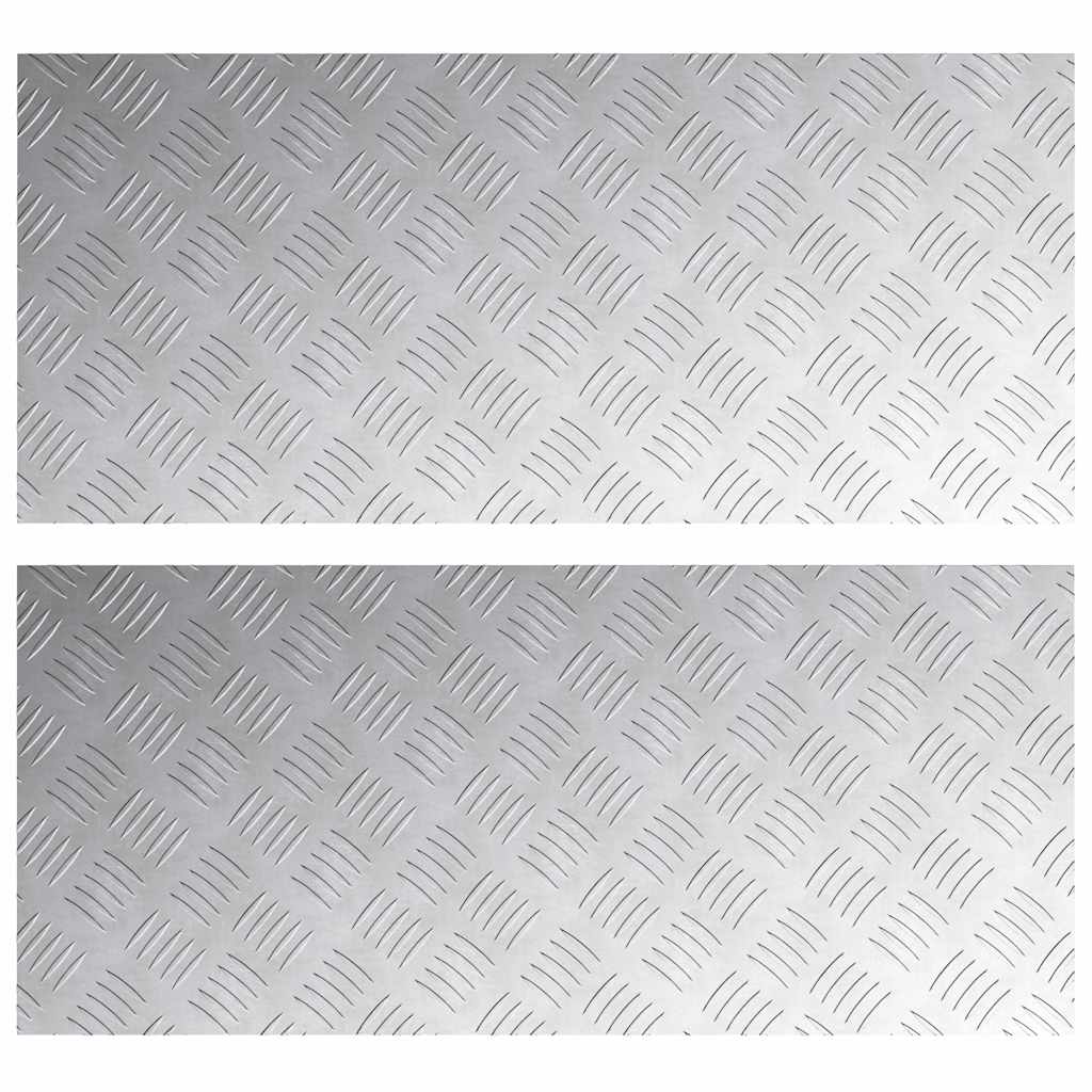 Sjekkplater 2 pcs sølv 90 x 40 cm Aluminium