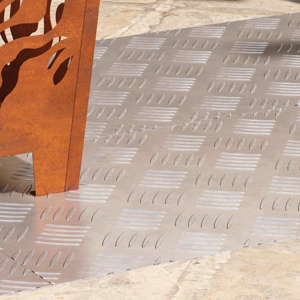 Sjekkplater 4 pcs sølv 90 x 40 cm Aluminium