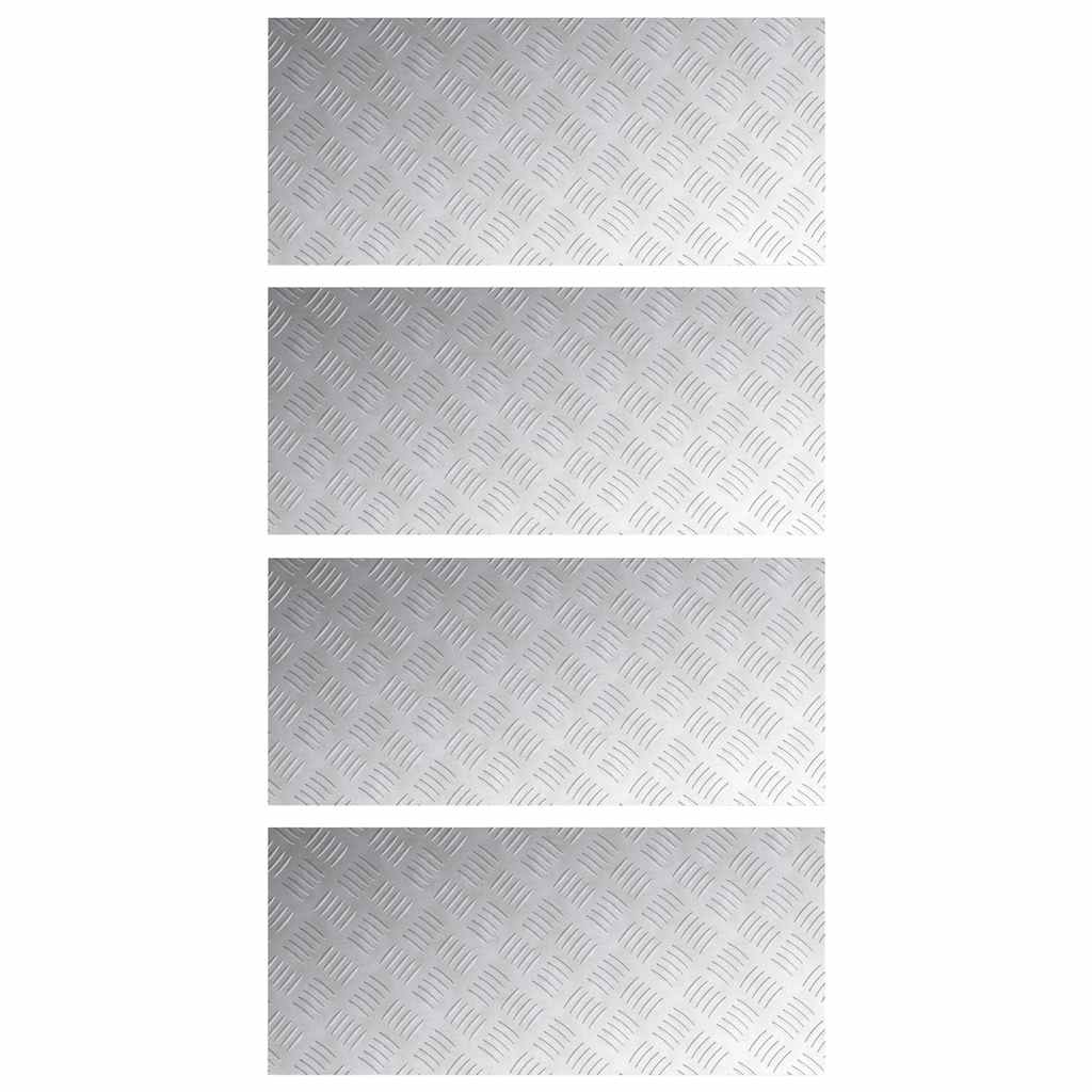 Trinn Rektangulær 4 pcs sølv 90 x 40 cm Aluminium