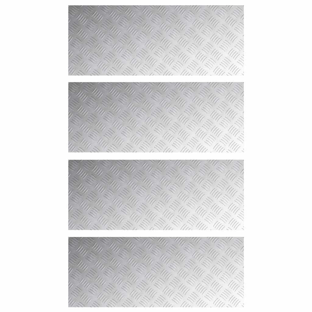 Trinn Rektangulær 4 pcs sølv 100 x 40 cm Aluminium