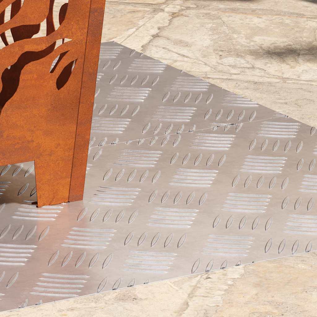 Sjekkplater 2 pcs sølv 100 x 40 cm Aluminium