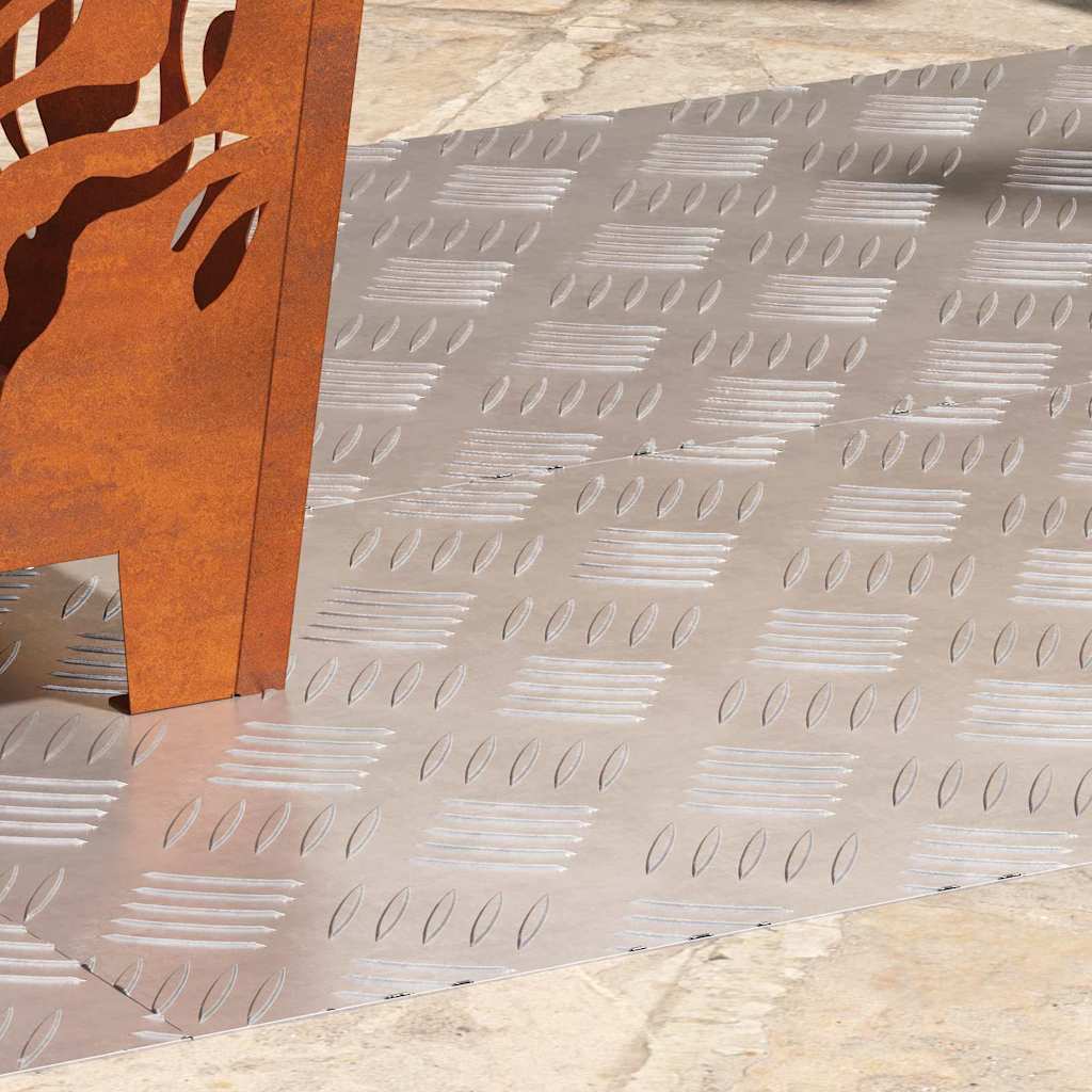 Sjekkplater 4 pcs sølv 100 x 40 cm Aluminium