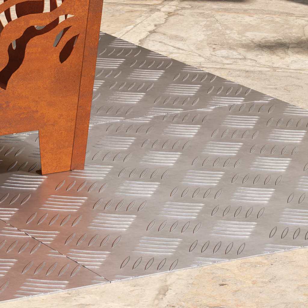 Sjekkplater 4 pcs sølv 50 x 50 cm Aluminium