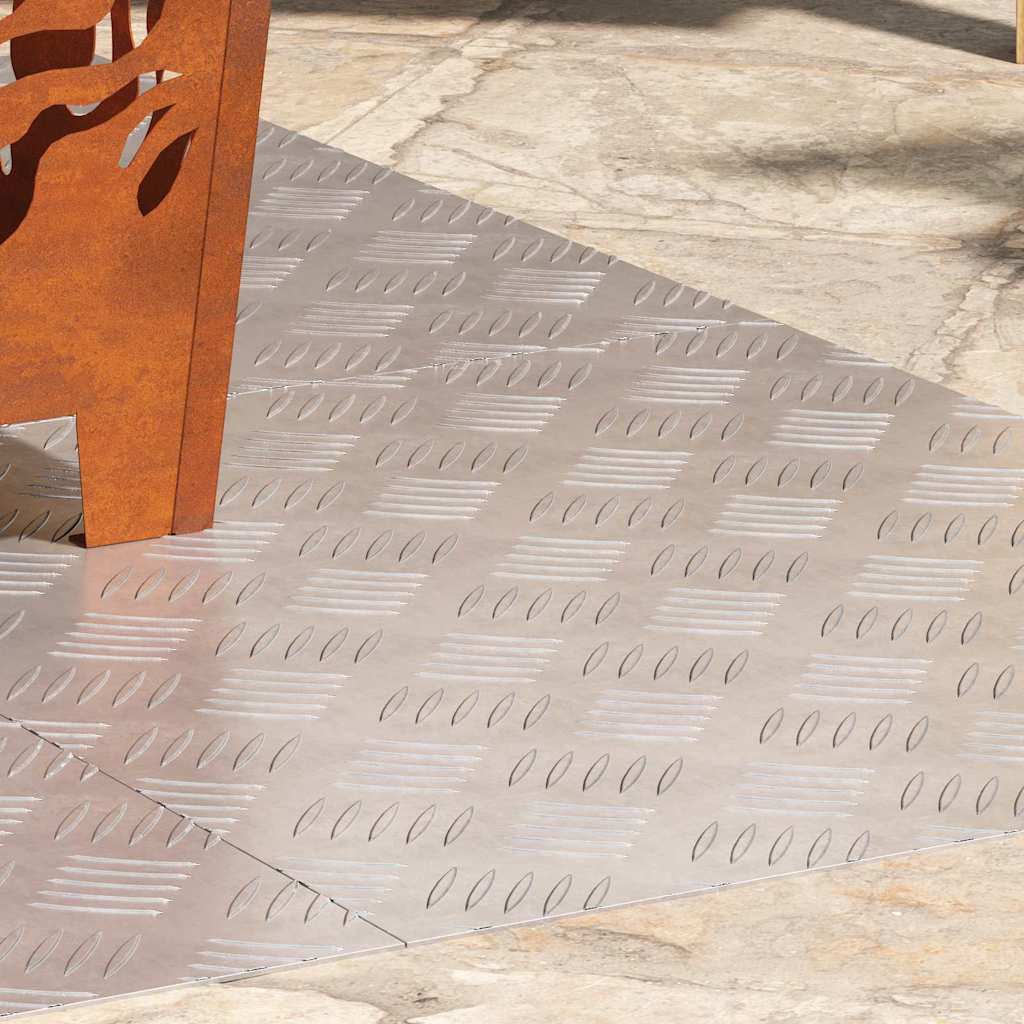 Sjekkplater 4 pcs sølv 60 x 50 cm Aluminium