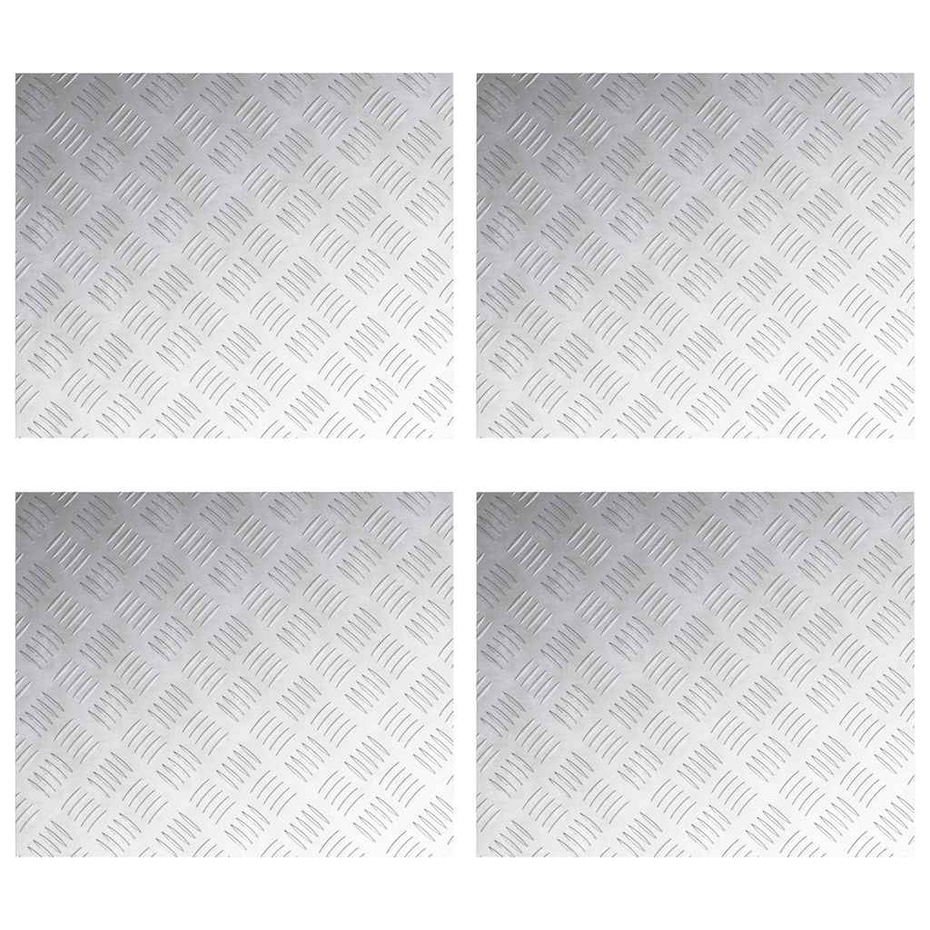 Trinn Rektangulær 4 pcs sølv 60 x 50 cm Aluminium