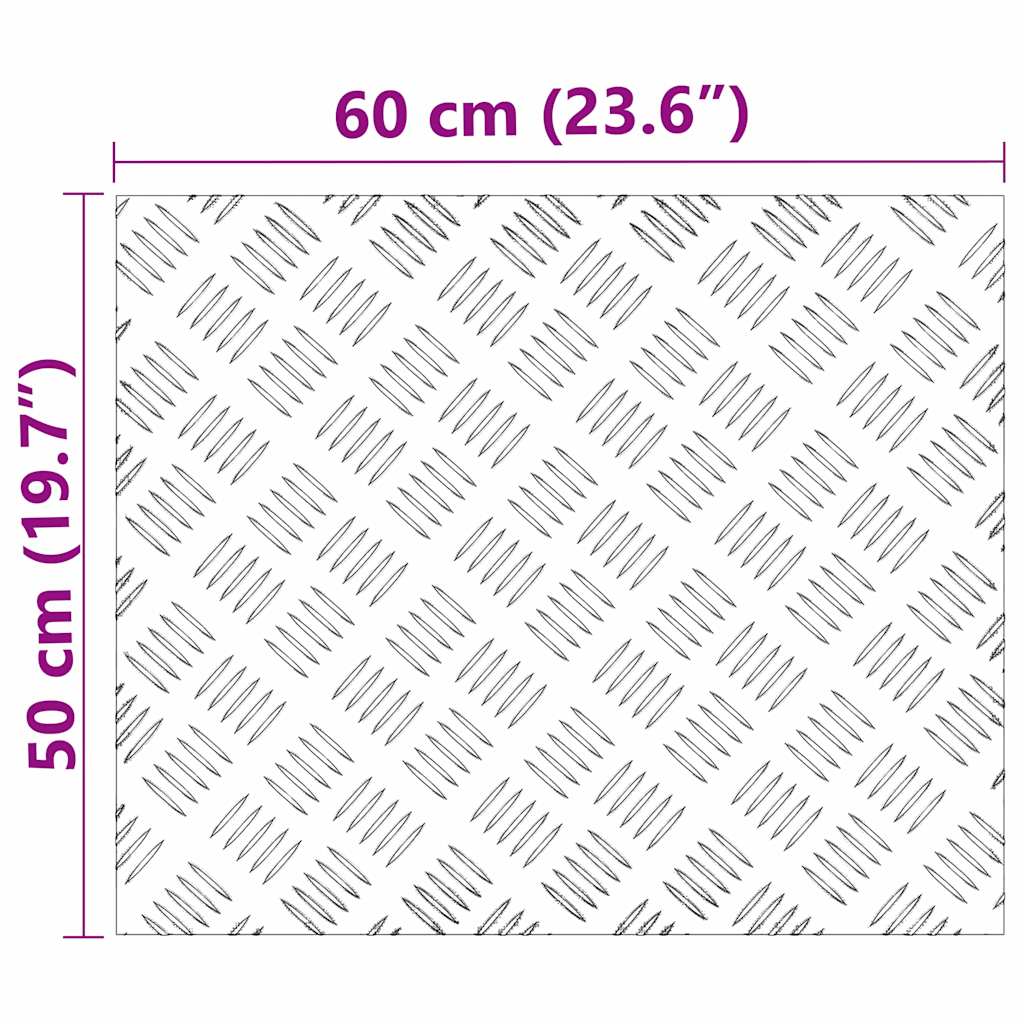 Trinn Rektangulær 4 pcs sølv 60 x 50 cm Aluminium