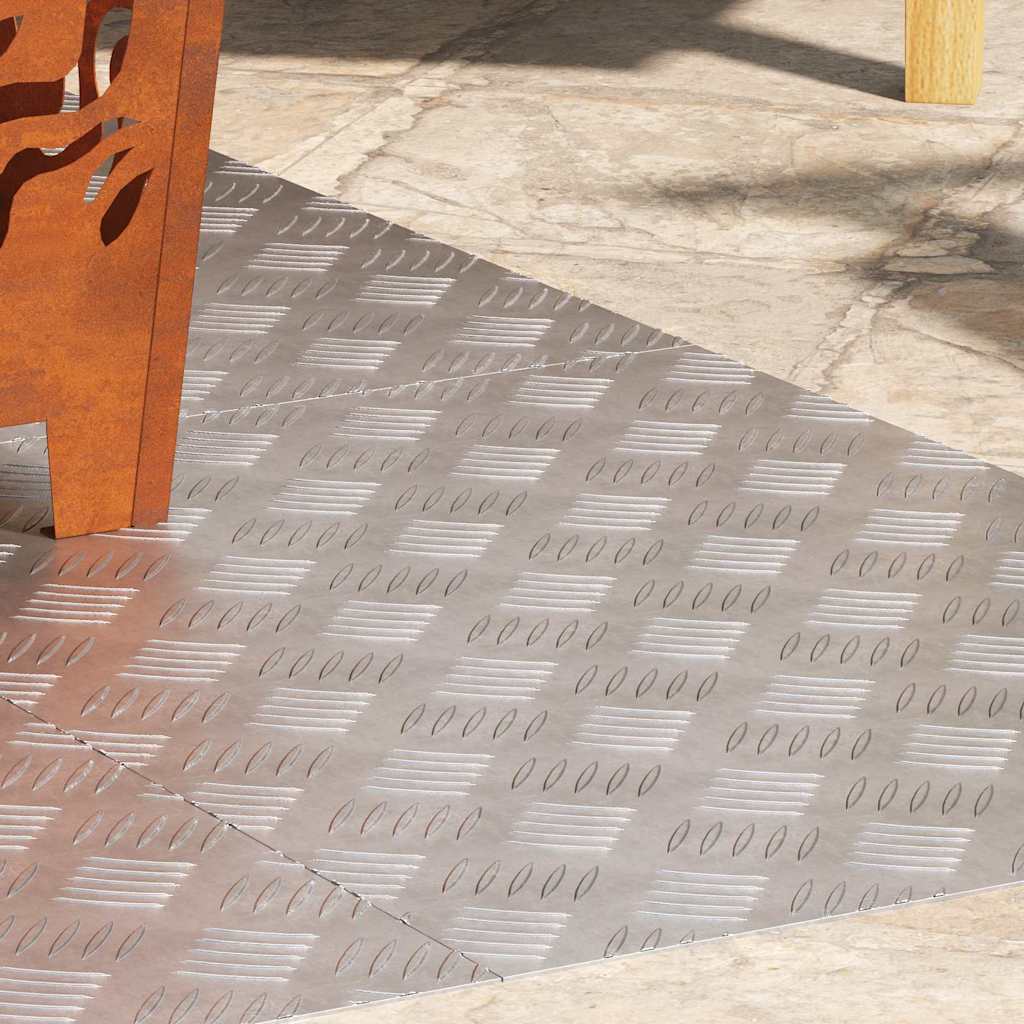 Sjekkplater 4 pcs sølv 70 x 50 cm Aluminium