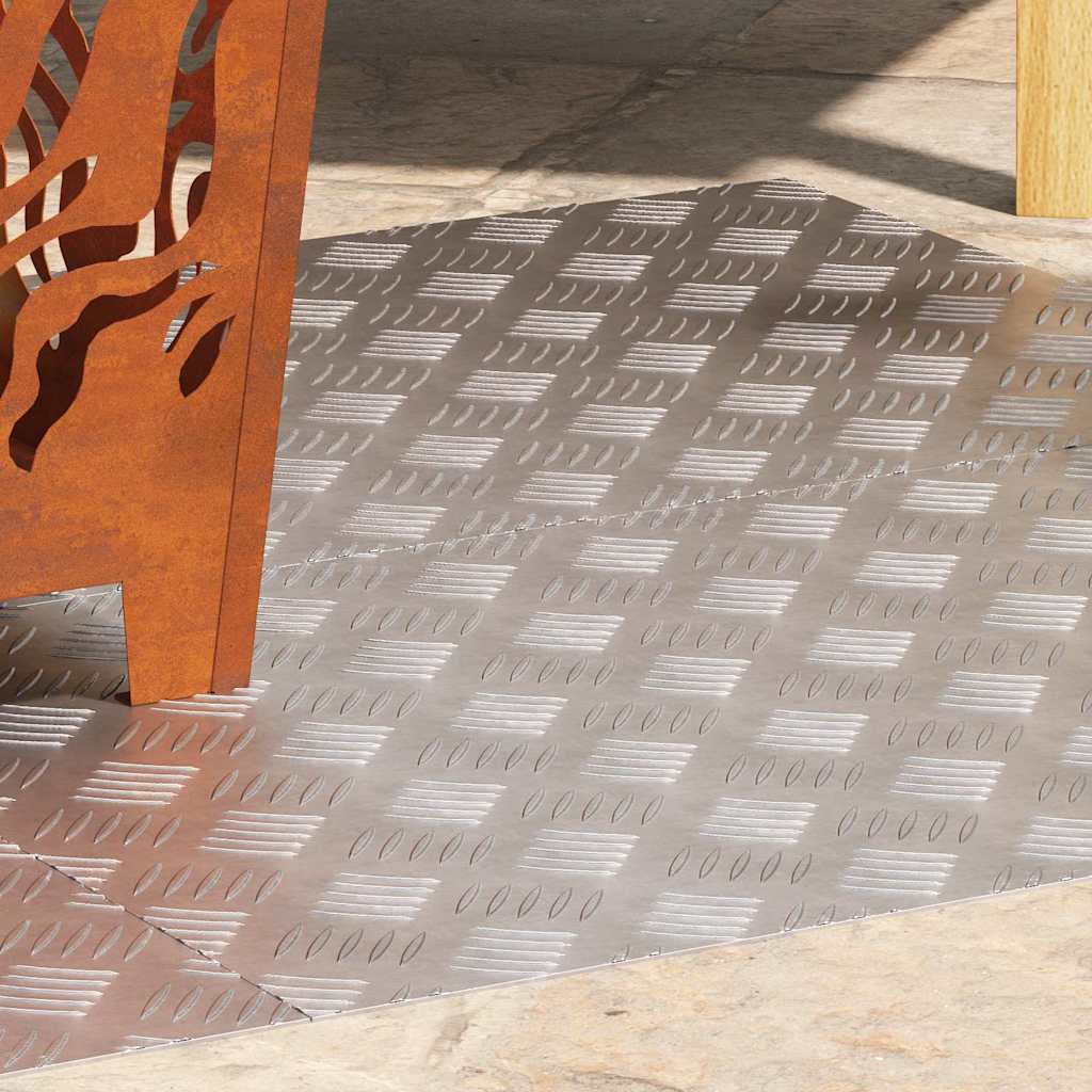 Sjekkplater 4 pcs sølv 80 x 50 cm Aluminium