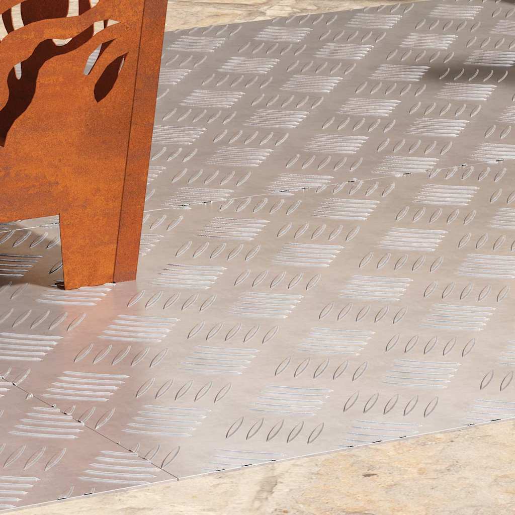 Sjekkplater 4 pcs sølv 90 x 50 cm Aluminium