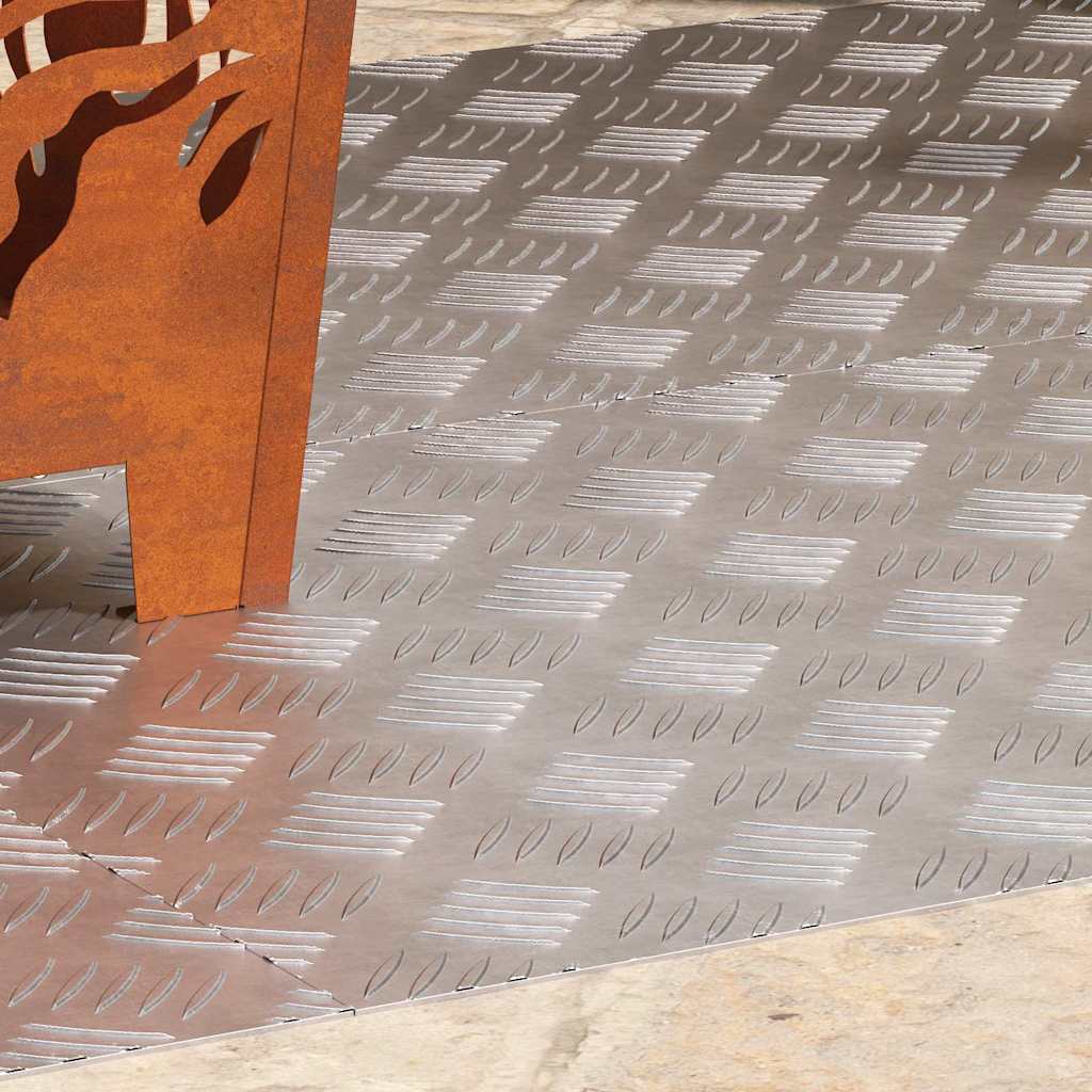 Sjekkplater 4 pcs sølv 100 x 50 cm Aluminium