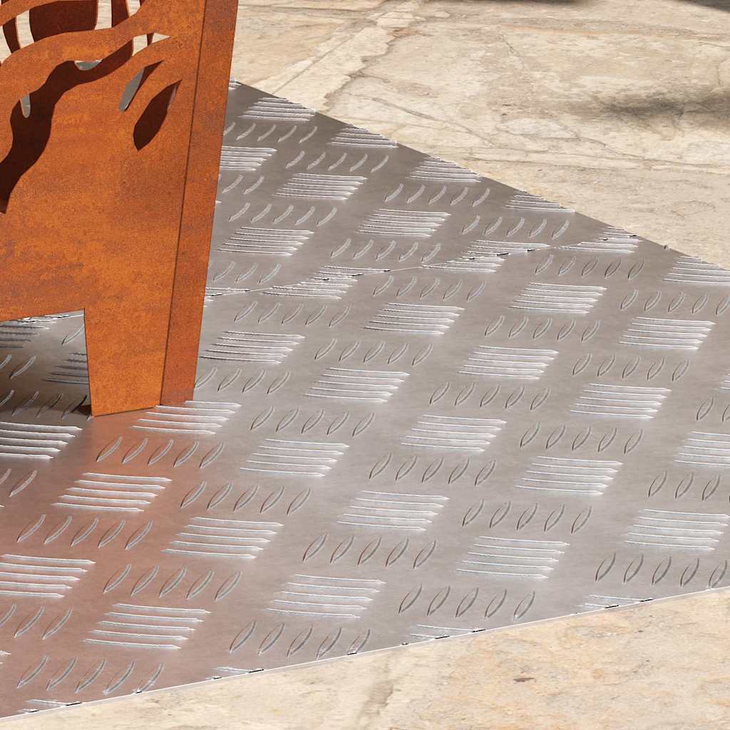 Sjekkplater 2 pcs sølv 100 x 50 cm Aluminium