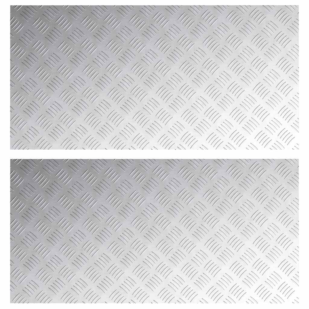 Trinn Rektangulær 2 pcs sølv 100 x 50 cm Aluminium