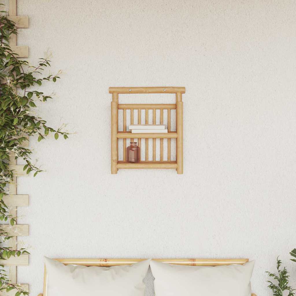 Vegghylle med hylle Veggmontert Naturlig 40 x 13 x 44 cm Bambus