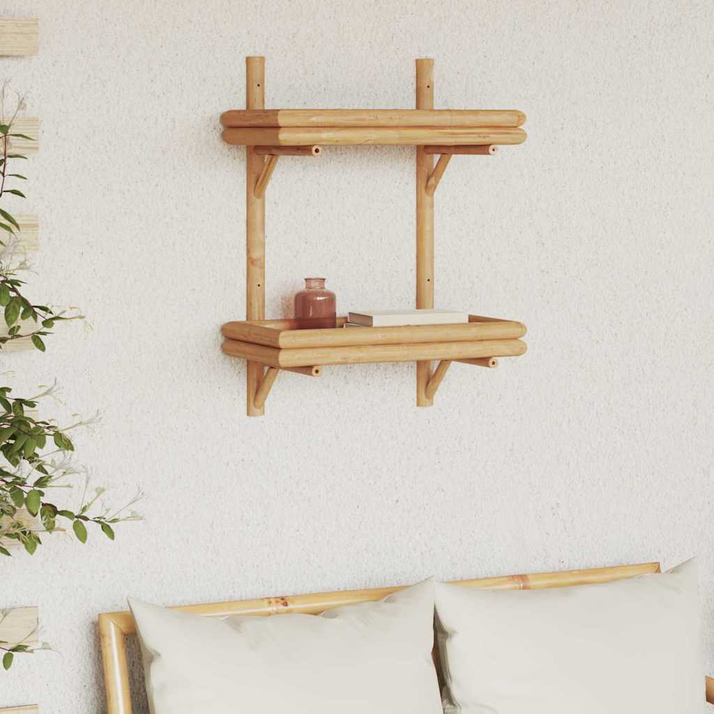 Vegghylle med hylle Veggmontert Brun 39 x 26 x 60 cm Bambus