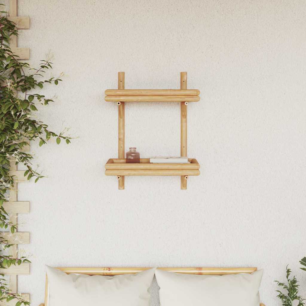 Vegghylle med hylle Veggmontert Brun 39 x 26 x 60 cm Bambus