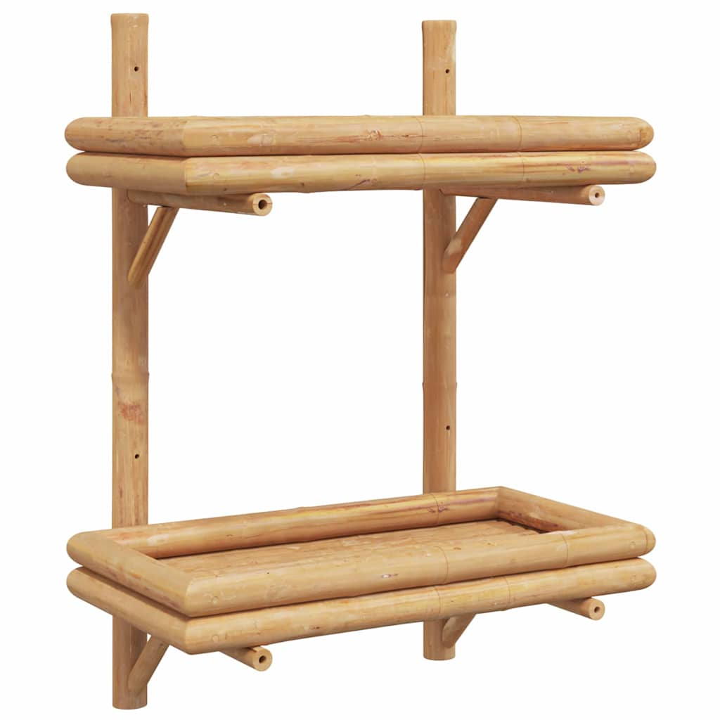 Vegghylle med hylle Veggmontert Brun 39 x 26 x 60 cm Bambus