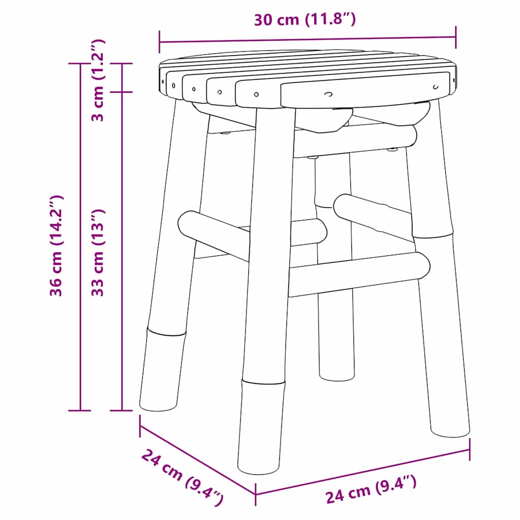 Håndverk Naturlig Bambus 30 x 30 x 36 cm Bambus