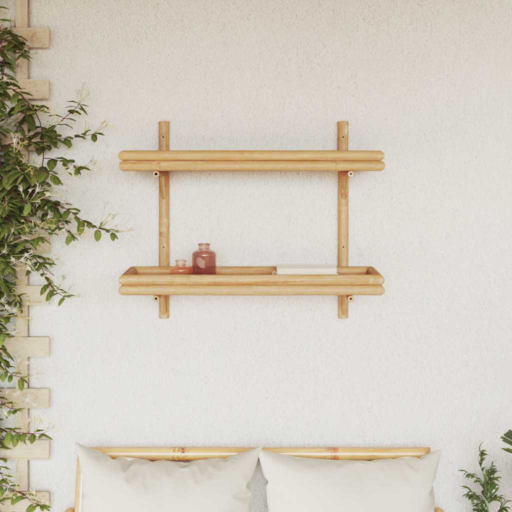 Vegghylle med hylle Veggmontert Brun 75 x 26 x 60 cm Bambus
