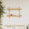 Vegghylle med hylle Veggmontert Brun 75 x 26 x 60 cm Bambus