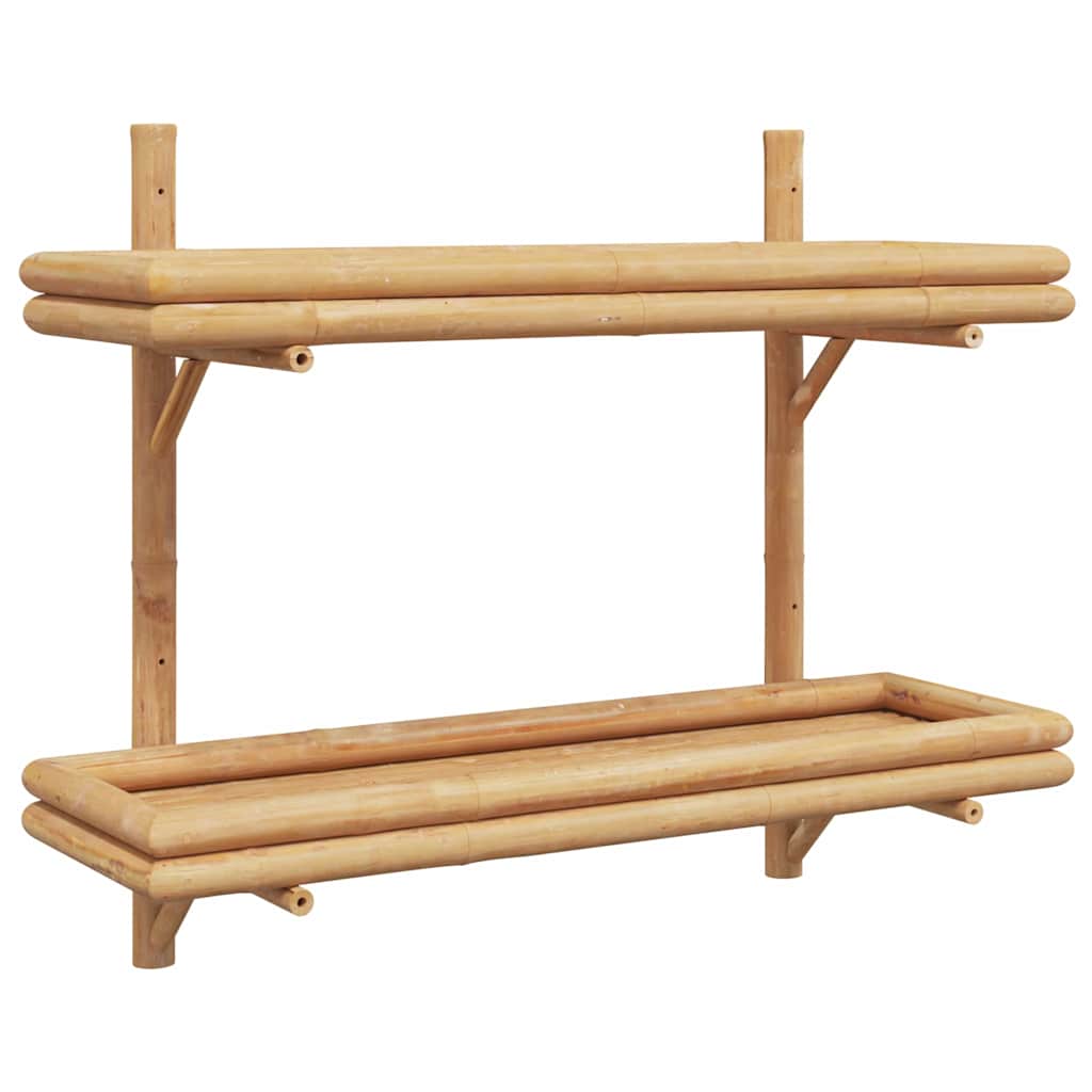 Vegghylle med hylle Veggmontert Brun 75 x 26 x 60 cm Bambus