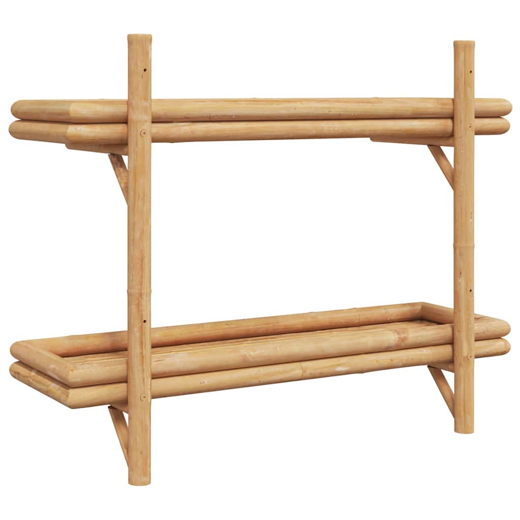 Vegghylle med hylle Veggmontert Brun 75 x 26 x 60 cm Bambus