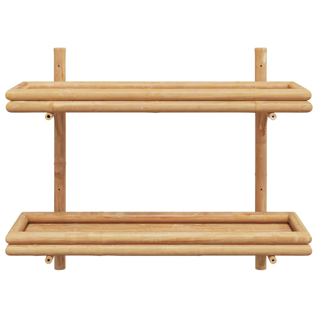 Vegghylle med hylle Veggmontert Brun 75 x 26 x 60 cm Bambus