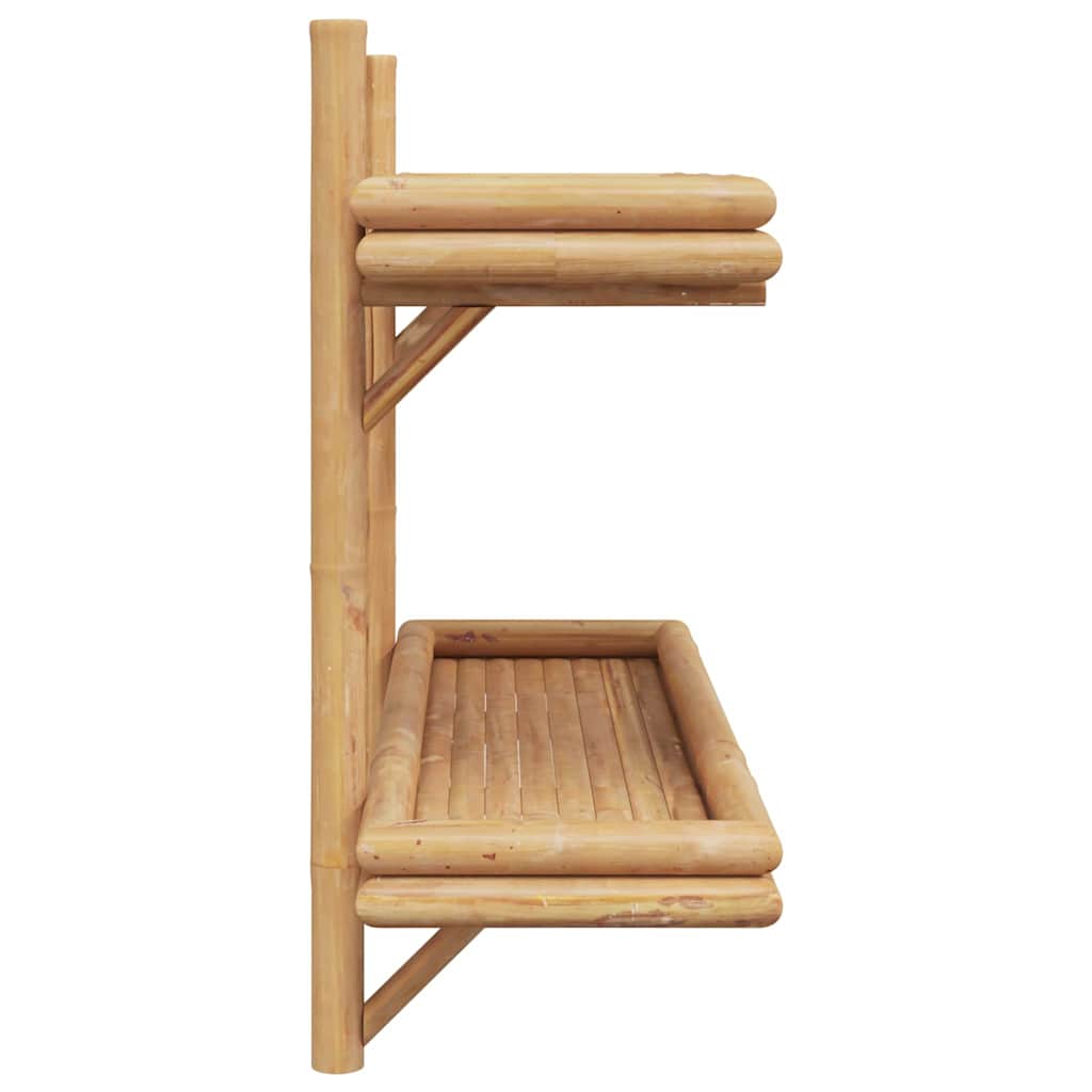 Vegghylle med hylle Veggmontert Brun 75 x 26 x 60 cm Bambus