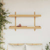 Vegghylle med hylle Veggmontert Brun 100 x 26 x 60 cm Bambus