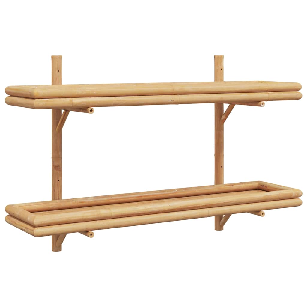 Vegghylle med hylle Veggmontert Brun 100 x 26 x 60 cm Bambus